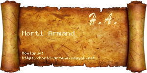 Horti Armand névjegykártya